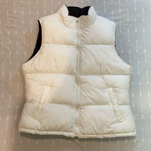 White and black reversible puffer vest